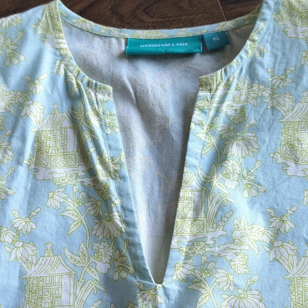 Needham Lane Sydney Cotton Poplin V-neck Tunic - Picture 6 of 17